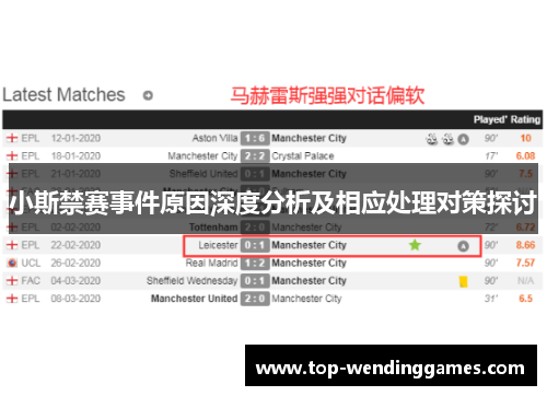 小斯禁赛事件原因深度分析及相应处理对策探讨 小斯禁赛事件原因深度分析及相应处理对策探讨
